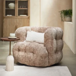 Arosa Swivel Fauteuil, Open Weave, Taupe