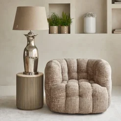Arosa Swivel Fauteuil, Open Weave, Taupe