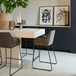 Barstoel Frisco Drive, Anthracite, Velvet