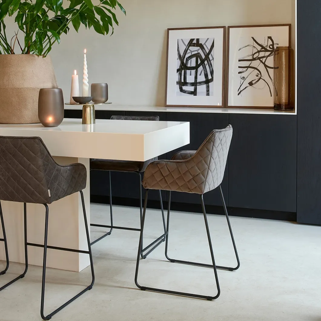 Barstoel Frisco Drive, Anthracite, Velvet