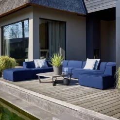 Bellagio Outdoor Footstool, sunbrella source, loch