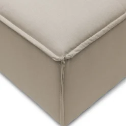 Bellagio Outdoor Footstool, sunbrella source, oak