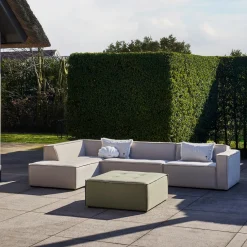 Bellagio Outdoor Footstool, sunbrella source, squamarina