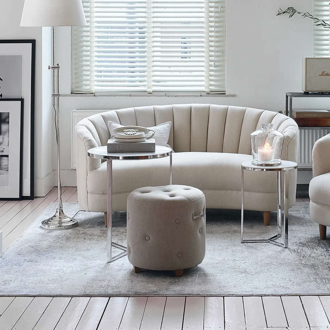 Bowery Footstool Ivory White XSX