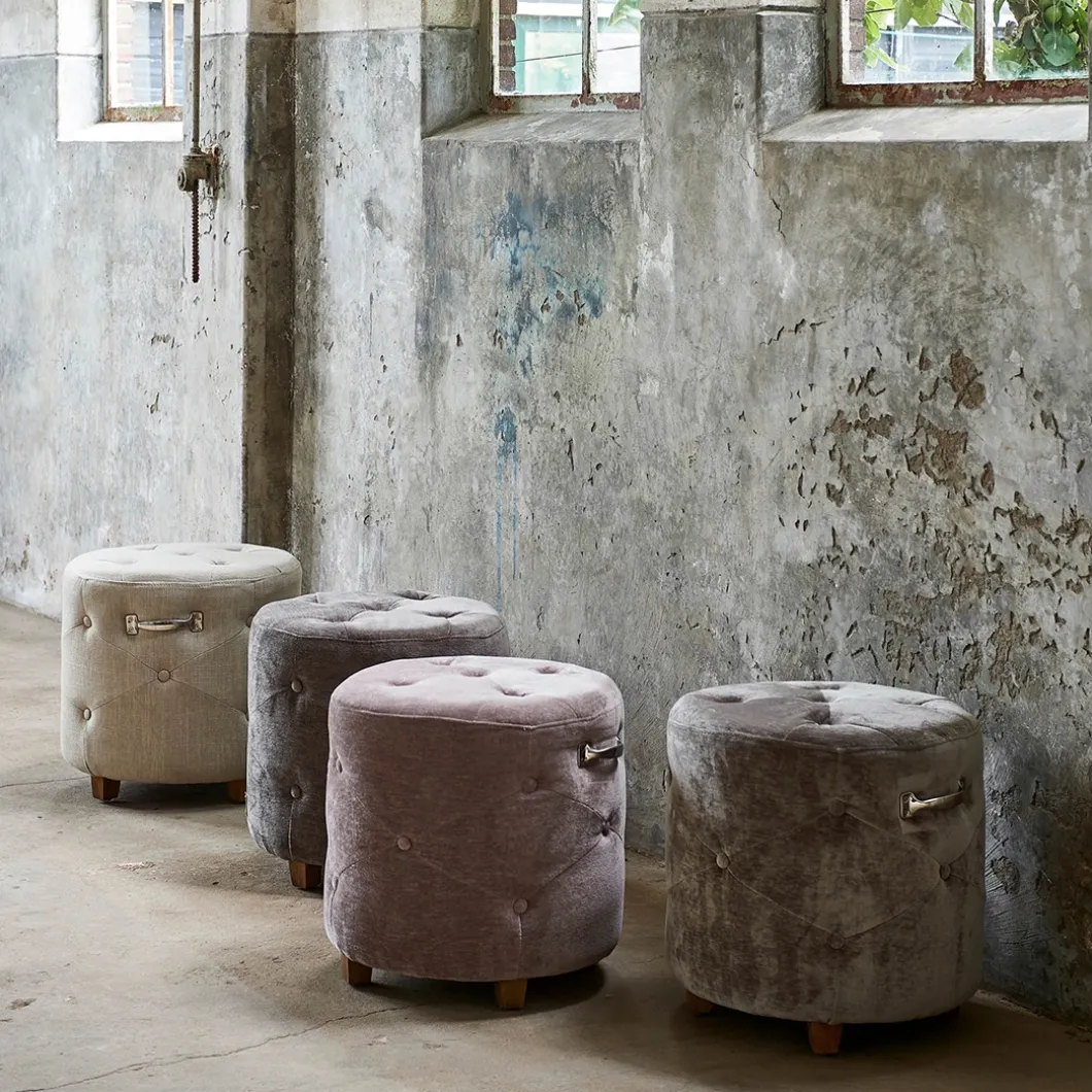 Bowery Footstool Ivory White XSX