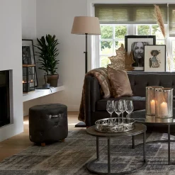 Bowery Footstool Raccoon Taupe