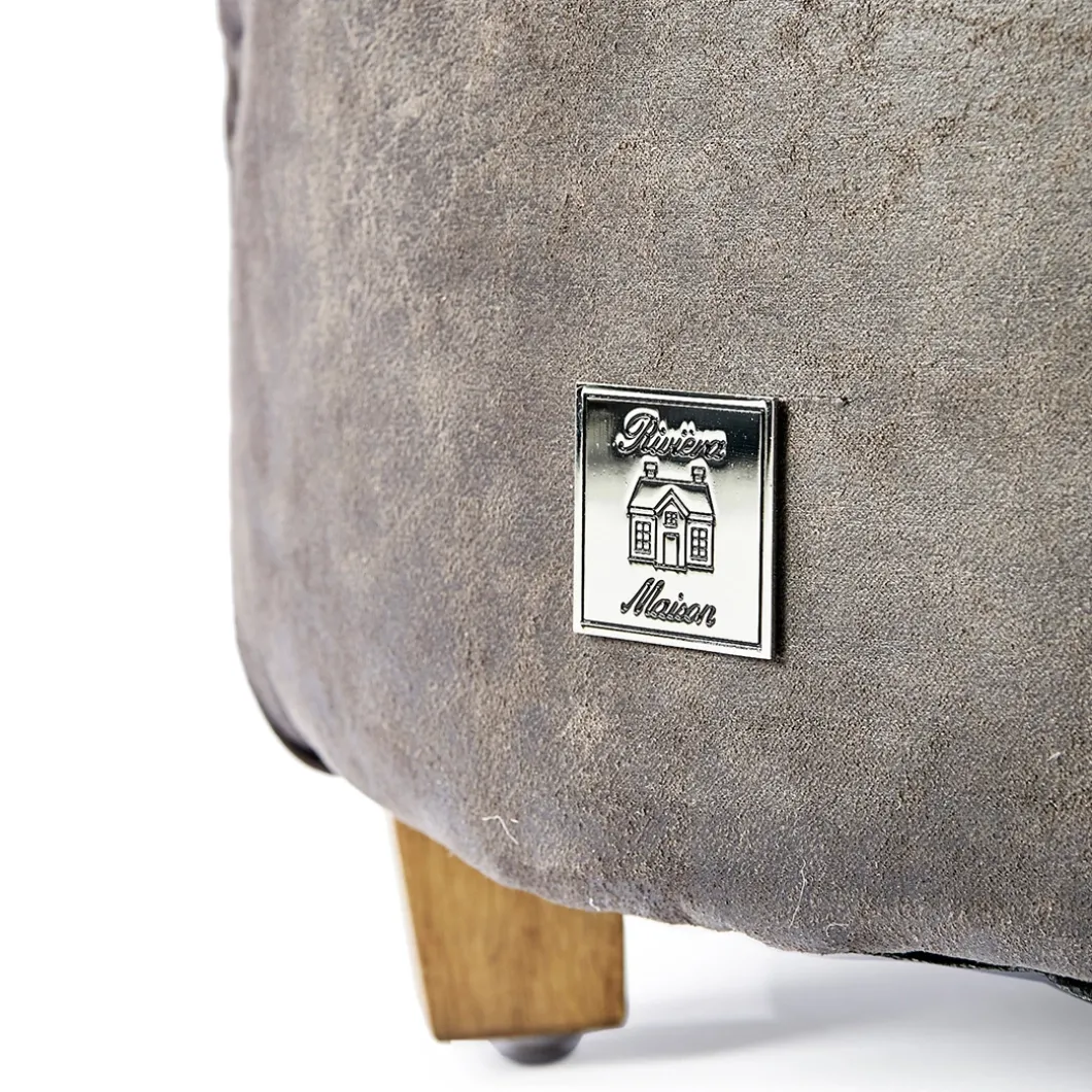 Bowery Footstool White Lion