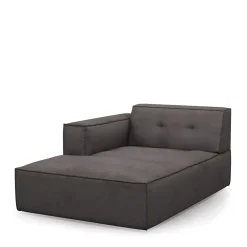 Brandon Chaise Longue Left, scottish suede, noir