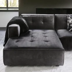 Brandon Chaise Longue Left, velvet, grimaldi grey