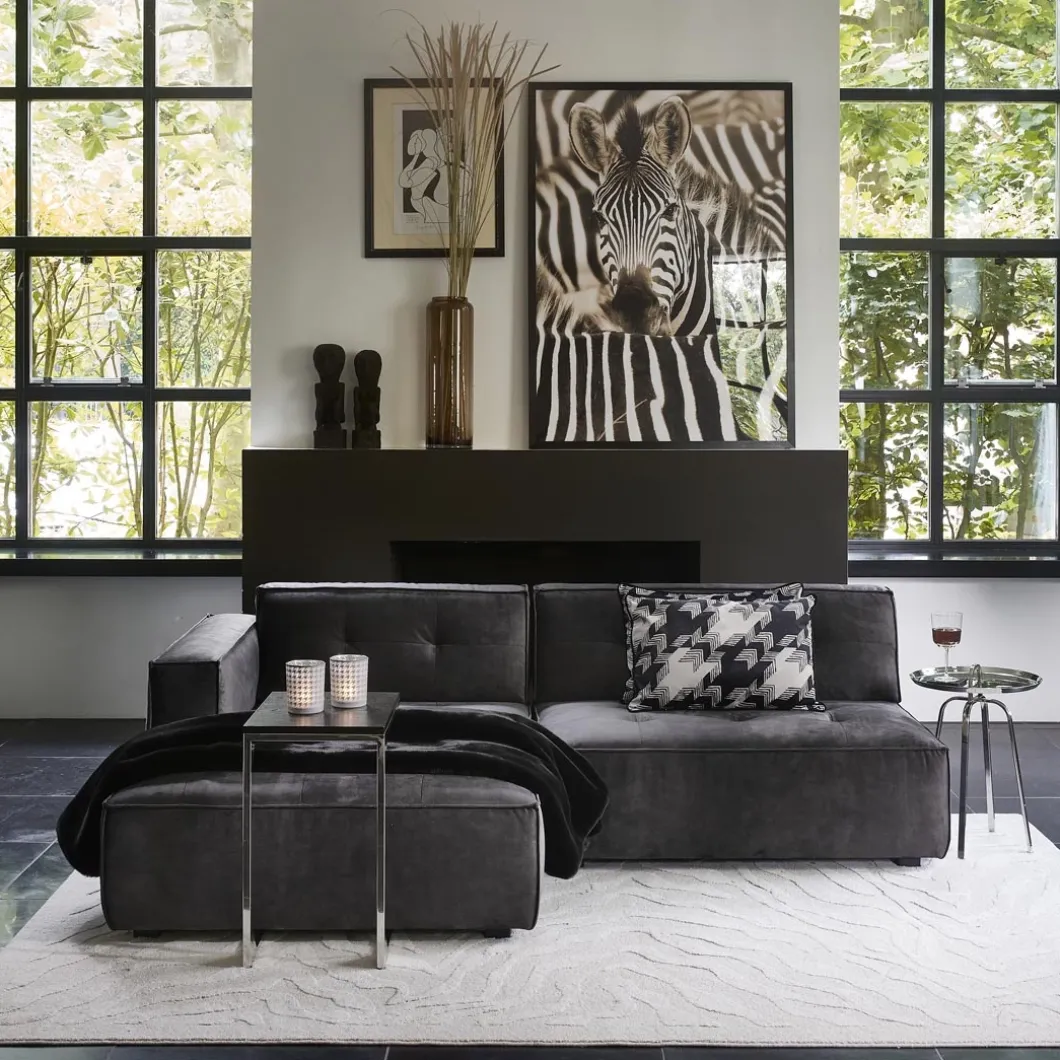 Brandon Chaise Longue Left, velvet, grimaldi grey