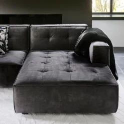 Brandon Chaise Longue Right, velvet, grimaldi grey