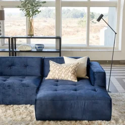 Brandon Chaise Longue Right, velvet, estate blue