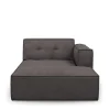 Brandon Chaise Longue Right, scottish suede, noir