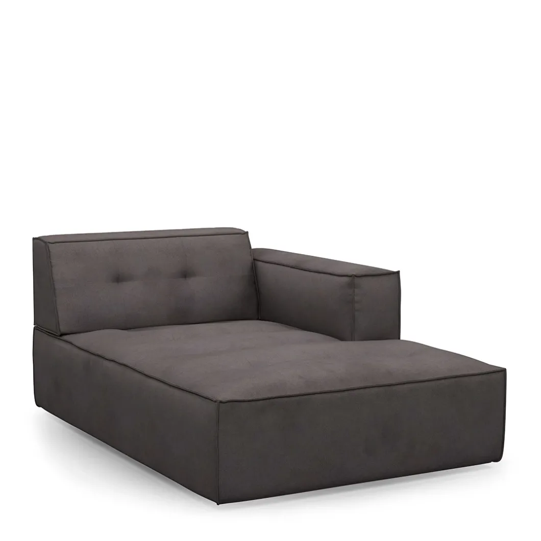 Brandon Chaise Longue Right, scottish suede, noir