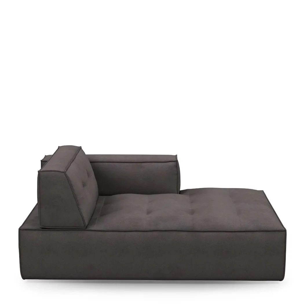 Brandon Chaise Longue Right, scottish suede, noir