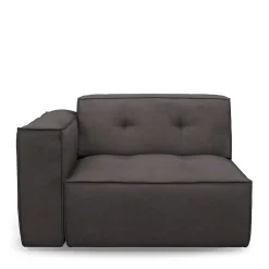 Brandon Corner Arm Left, scottish suede, noir