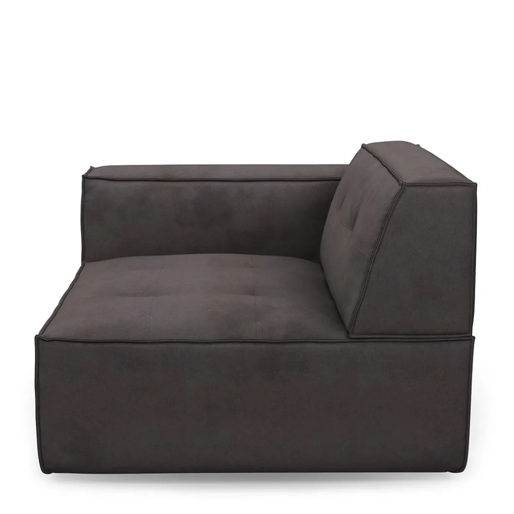 Brandon Corner Arm Left, scottish suede, noir