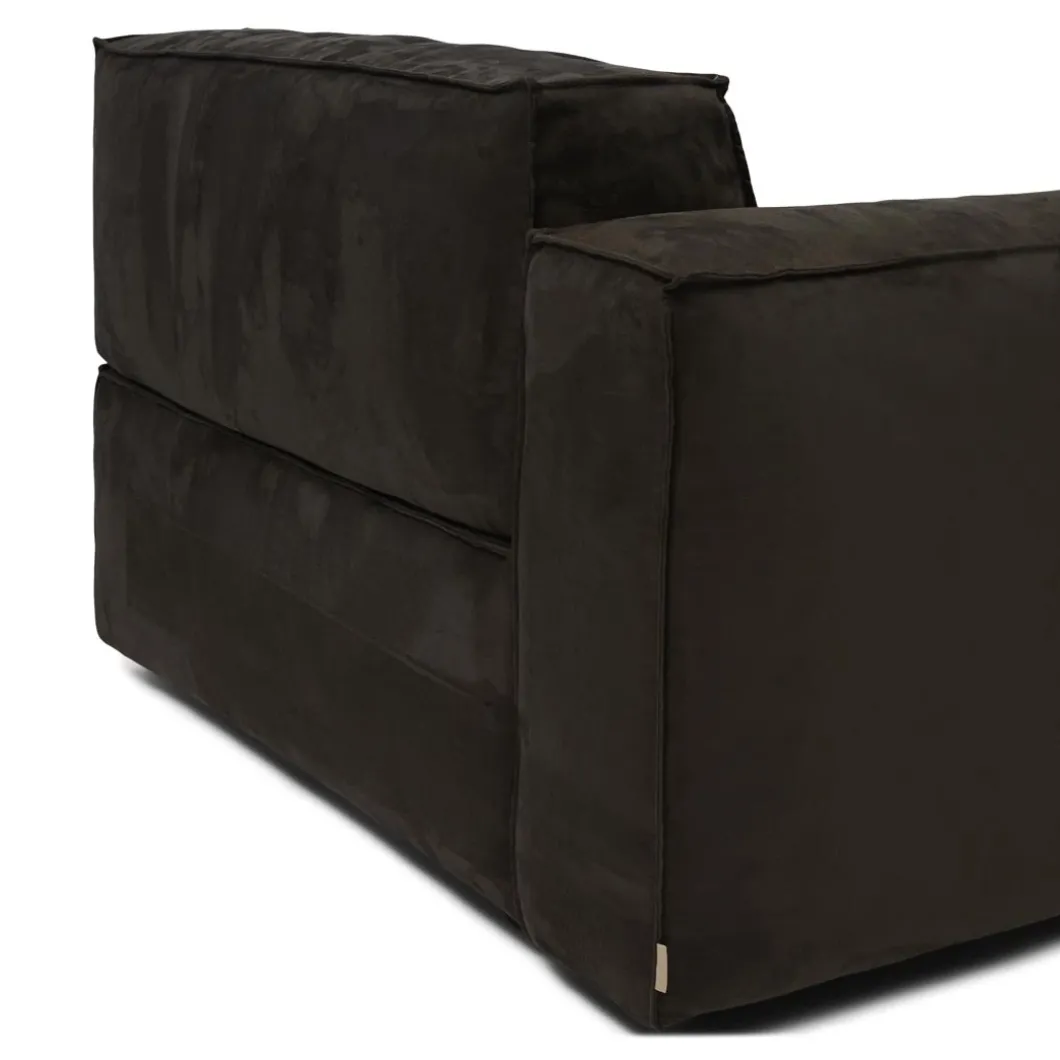 Brandon Corner Arm Left, scottish suede, noir