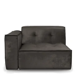 Brandon Corner Arm Left, velvet, grimaldi grey