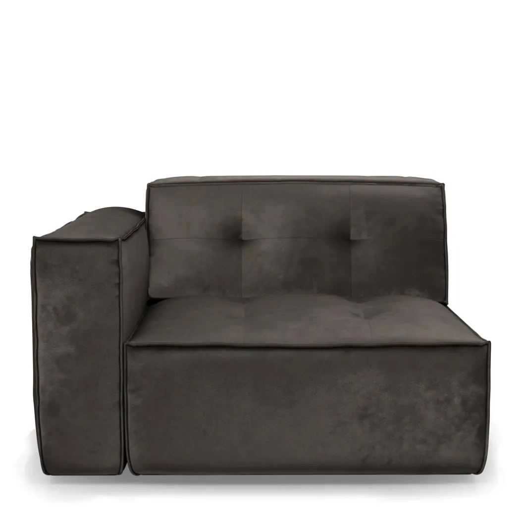 Brandon Corner Arm Left, velvet, grimaldi grey