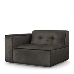 Brandon Corner Arm Left, velvet, grimaldi grey