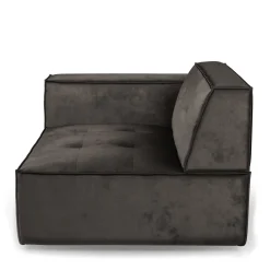 Brandon Corner Arm Left, velvet, grimaldi grey