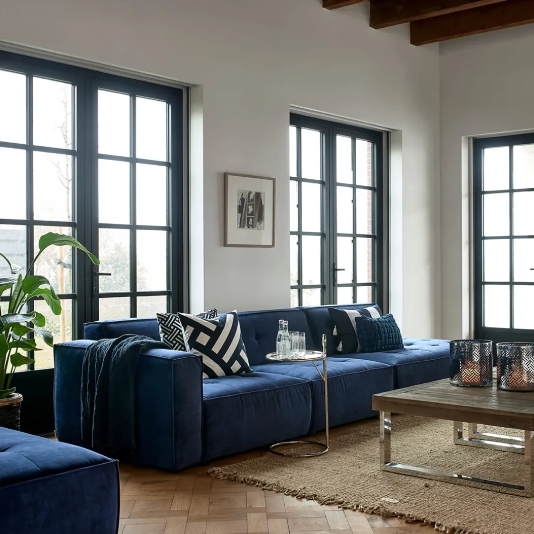 Brandon Corner Arm Left, velvet, estate blue