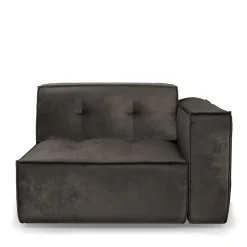 Brandon Corner Arm Right, velvet, grimaldi grey