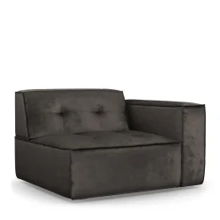 Brandon Corner Arm Right, velvet, grimaldi grey