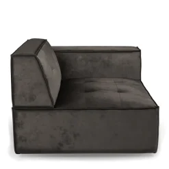 Brandon Corner Arm Right, velvet, grimaldi grey