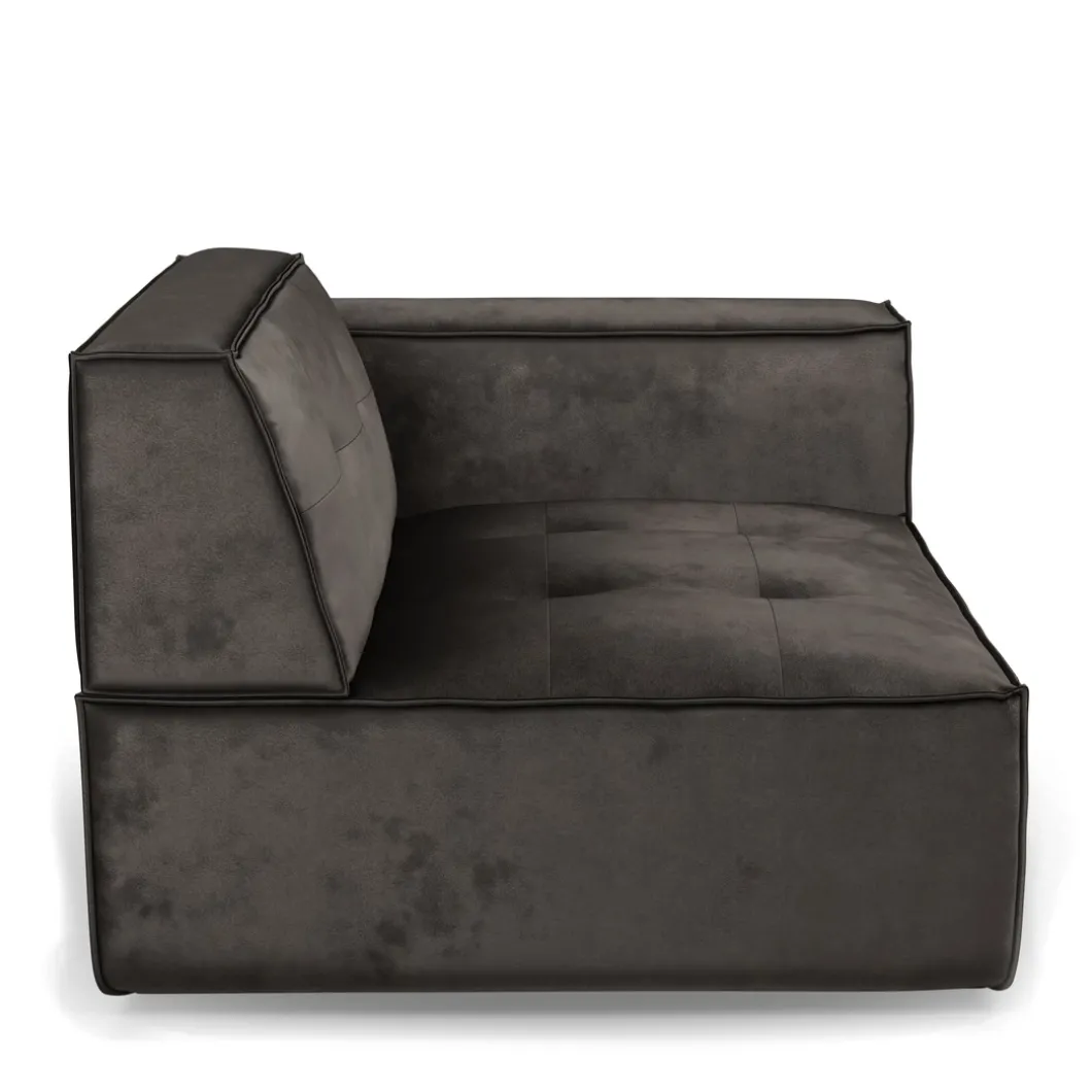 Brandon Corner Arm Right, velvet, grimaldi grey