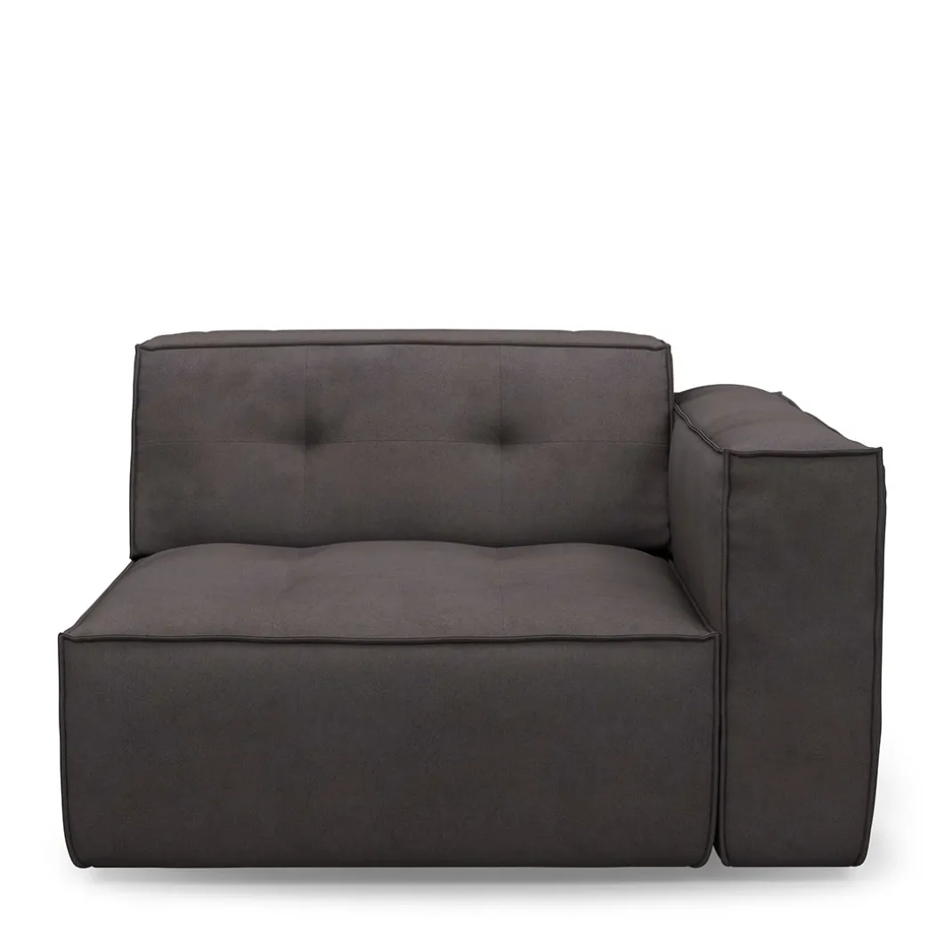 Brandon Corner Arm Right, scottish suede, noir