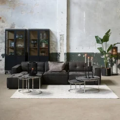 Brandon Corner Arm Right, scottish suede, noir