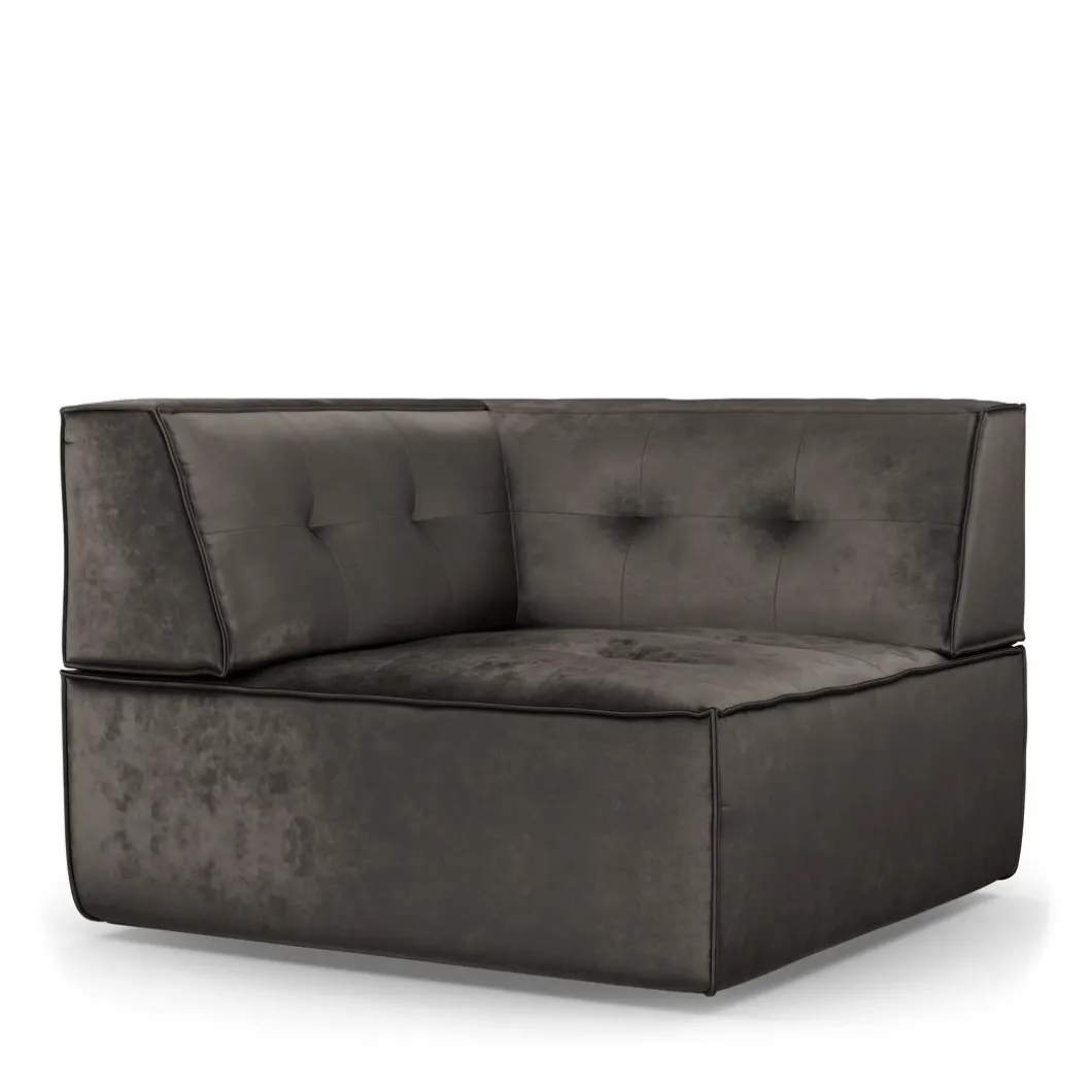 Brandon Corner, velvet, grimaldi grey