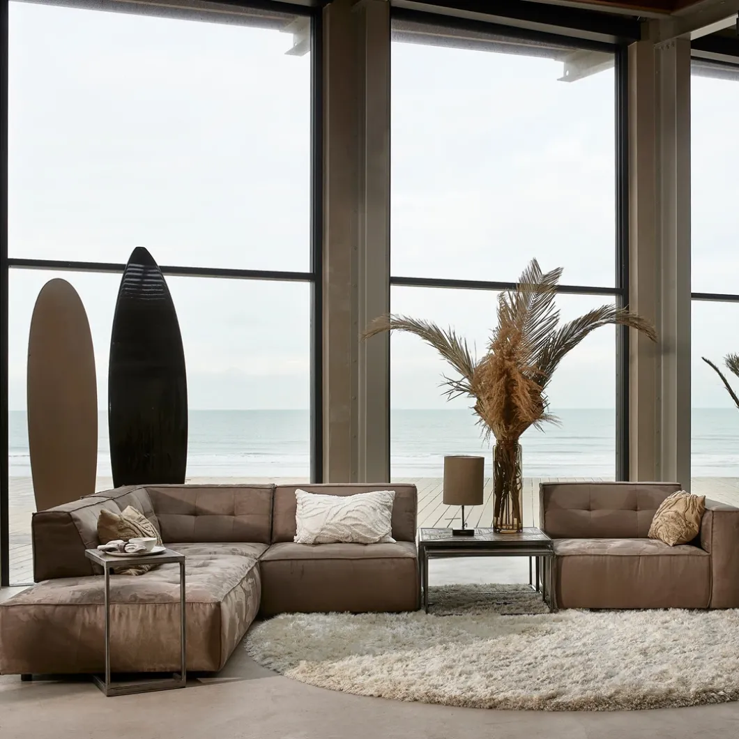 Brandon Lounger Left, scottish suede, liver