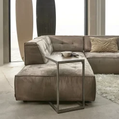 Brandon Lounger Left, velvet, grimaldi grey