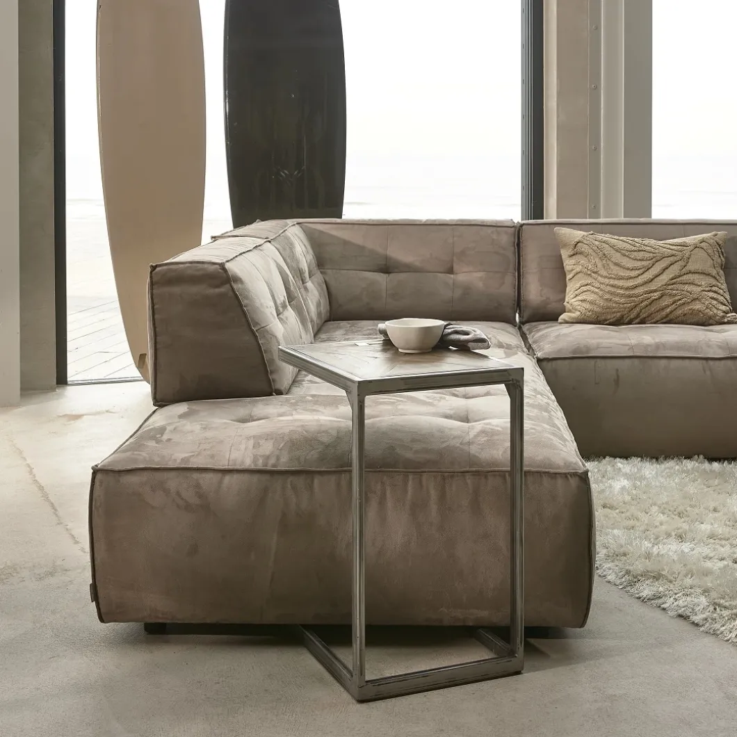 Brandon Lounger Left, velvet, grimaldi grey