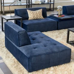 Brandon Lounger Left, velvet, estate blue