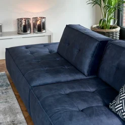 Brandon Lounger Left, velvet, estate blue