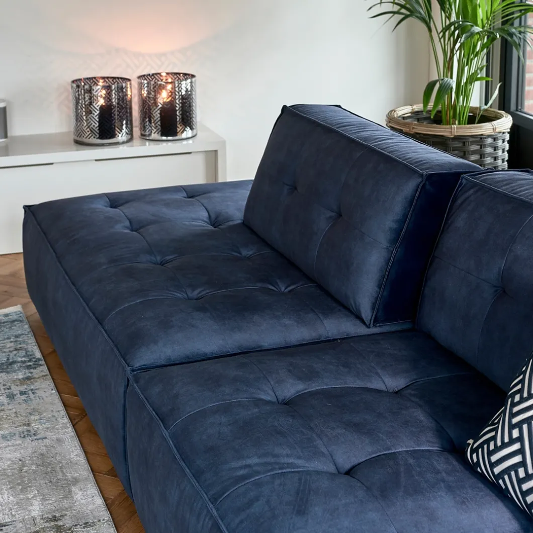 Brandon Lounger Left, velvet, estate blue