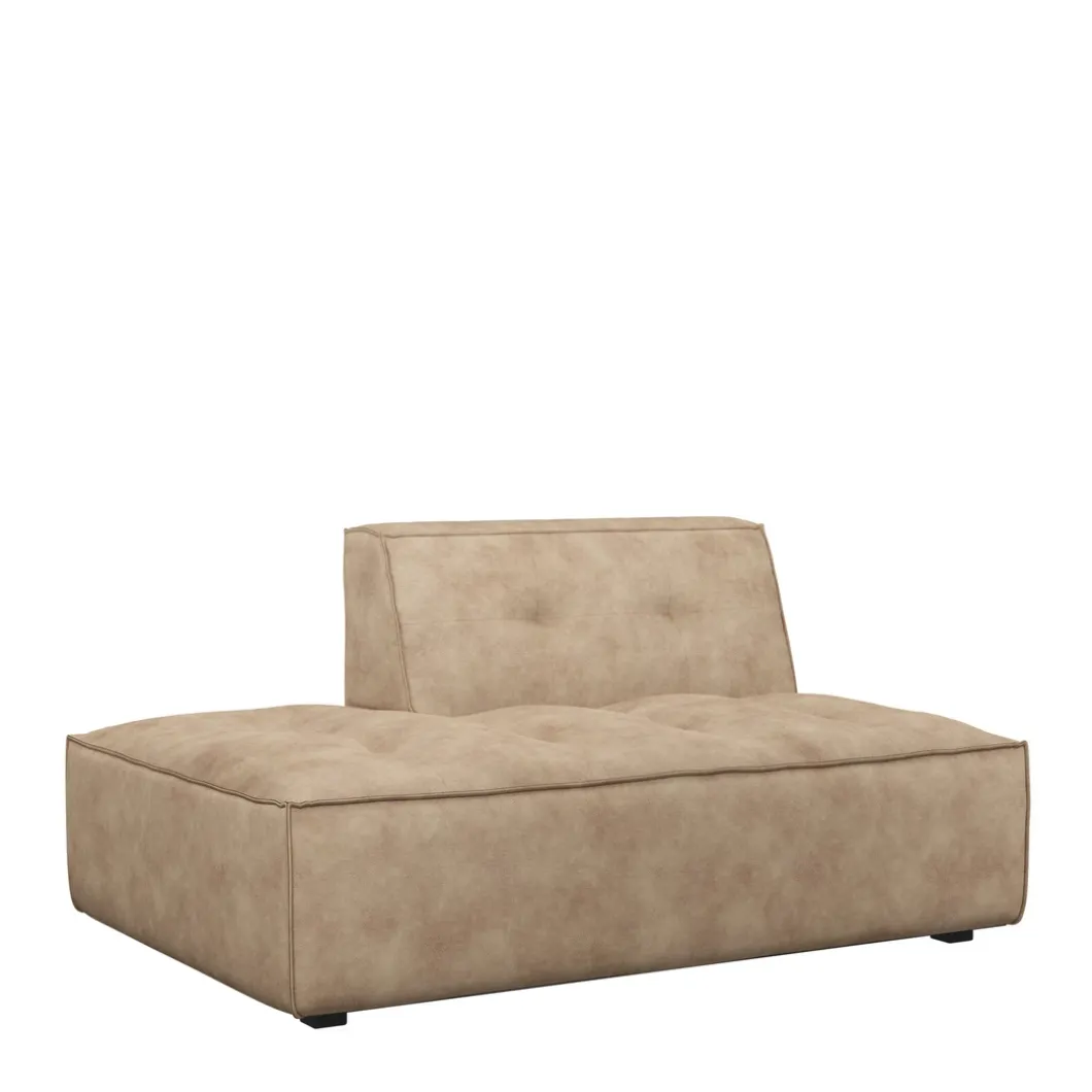 Brandon Lounger Left, velvet, golden beige