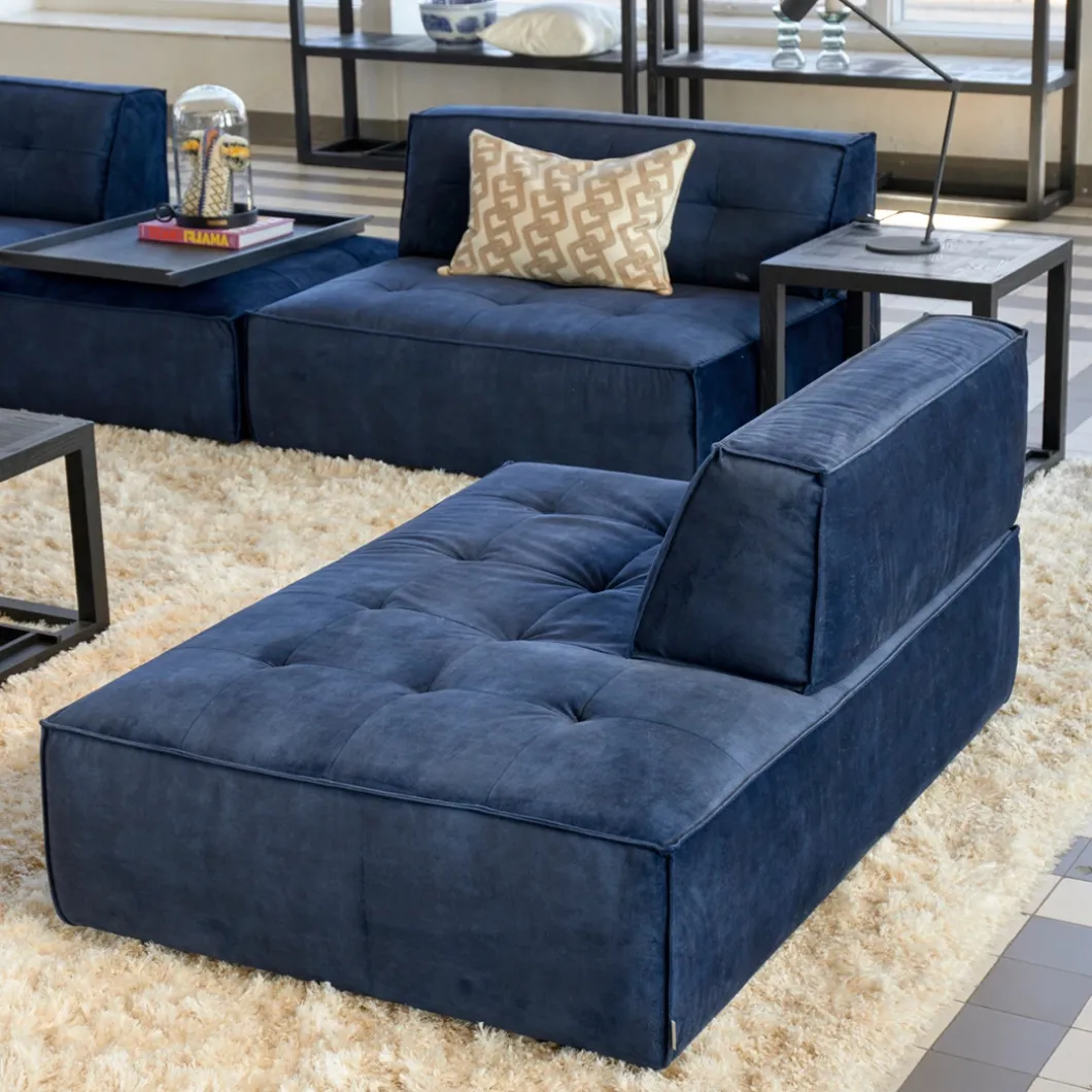 Brandon Lounger Right, velvet, estate blue
