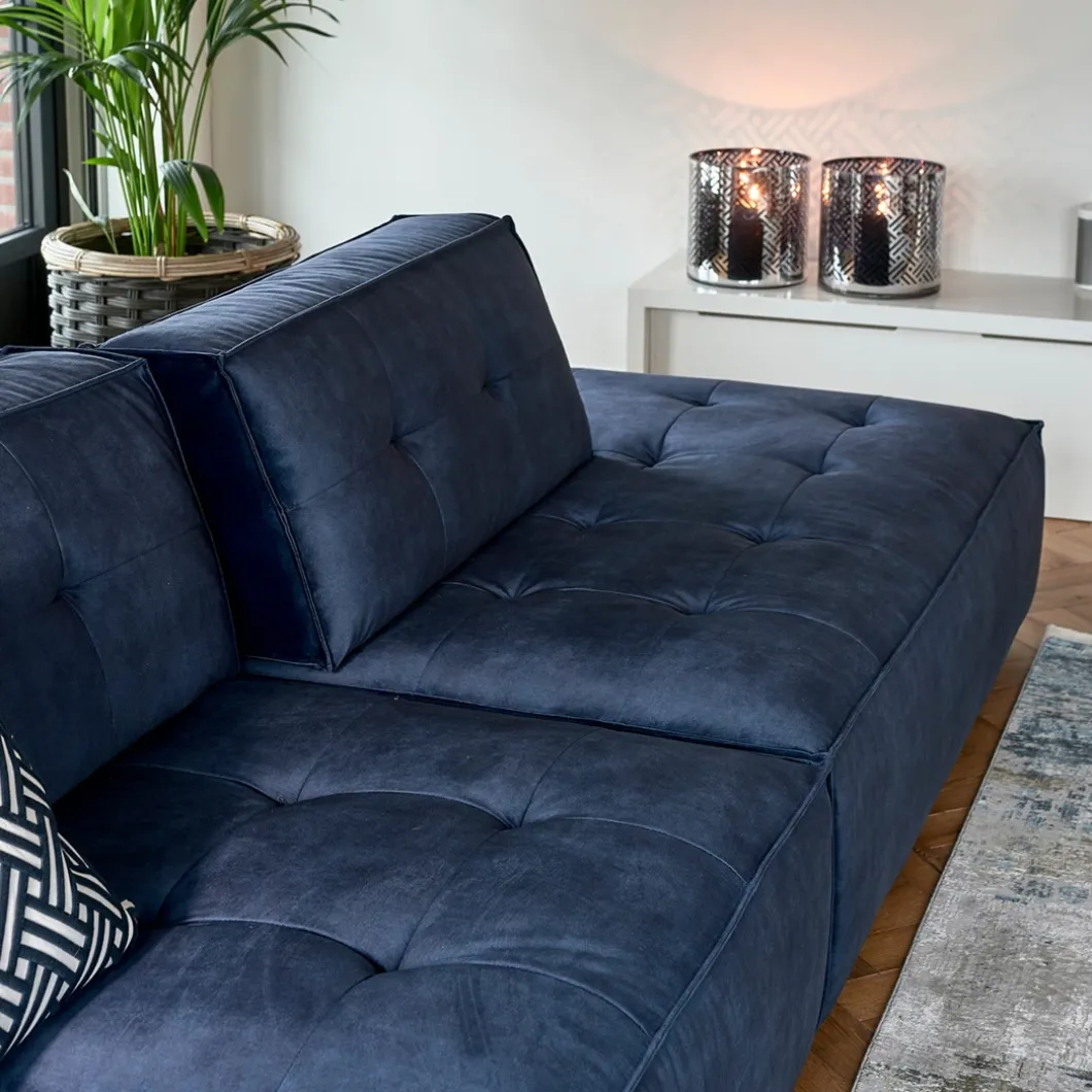 Brandon Lounger Right, velvet, estate blue