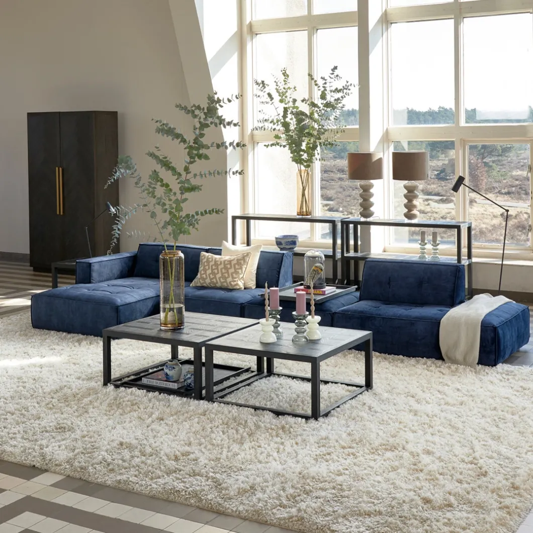 Brandon Lounger Right, velvet, estate blue