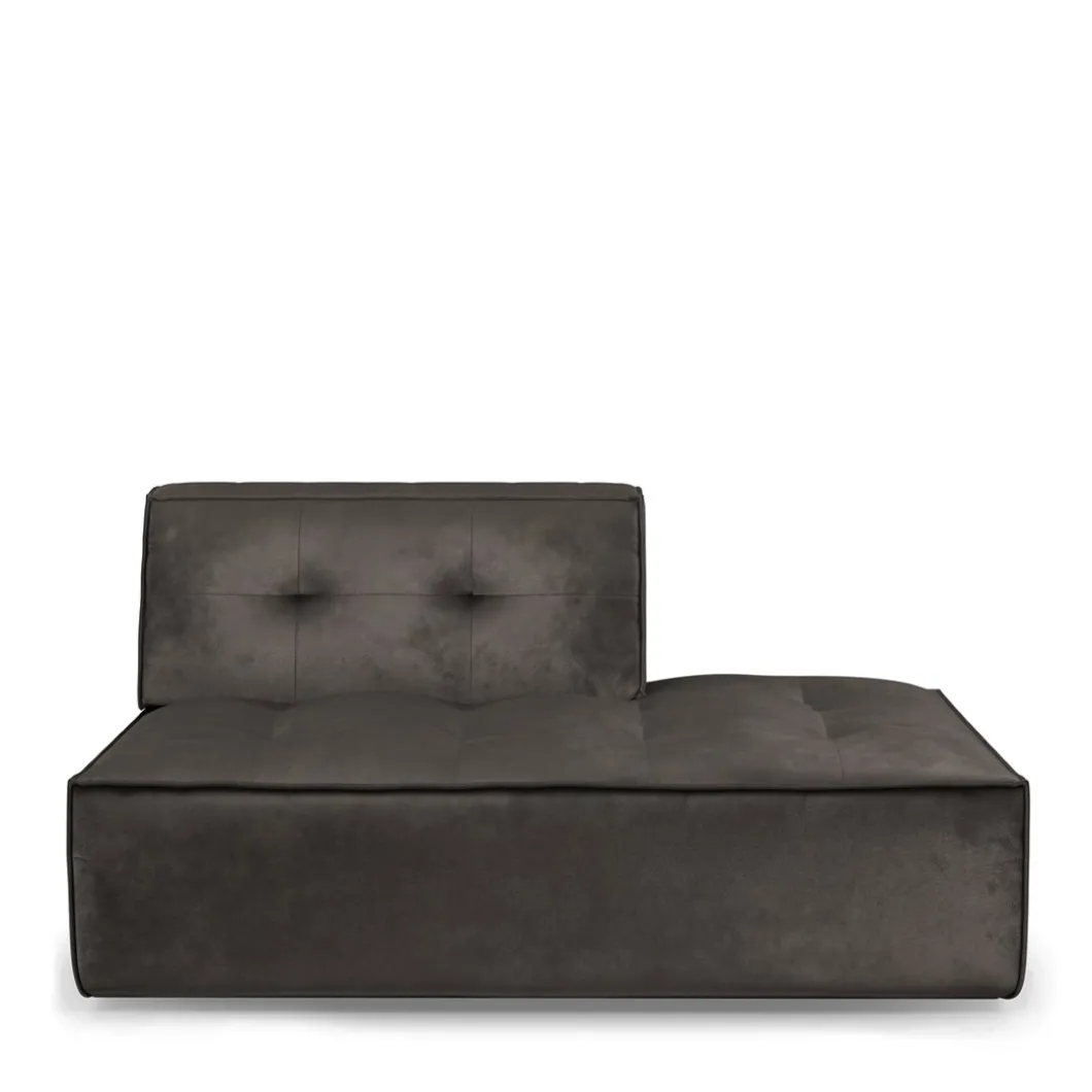 Brandon Lounger Right, velvet, grimaldi grey