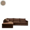 Brompton Cross Corner Sofa Chaise Longue Left, velvet, golden beige