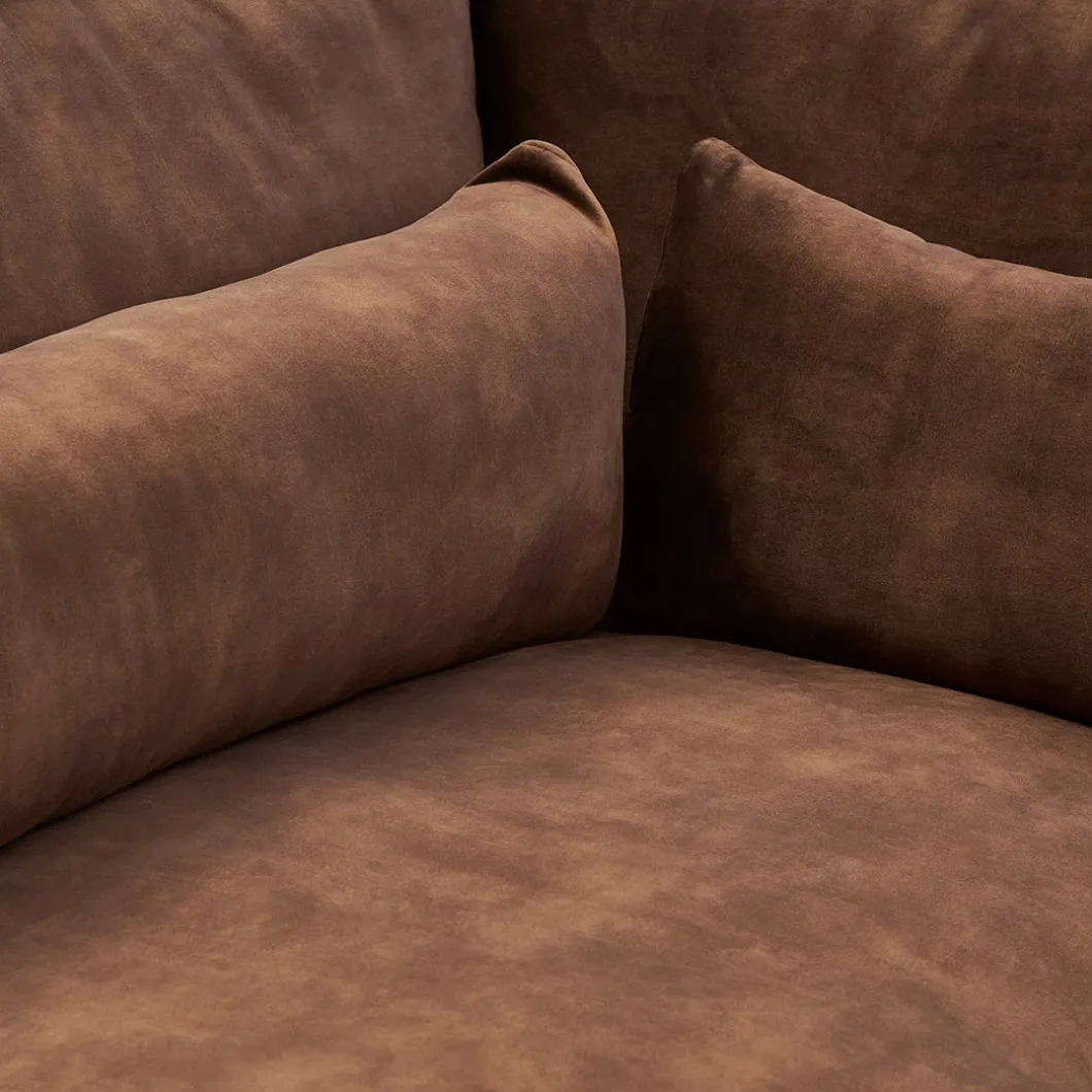 Brompton Cross Corner Sofa Chaise Longue Left, velvet, golden beige