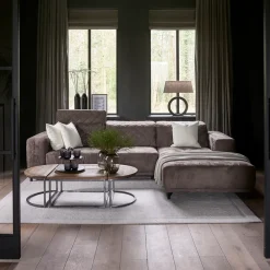 Chaise Longue Bank Rechts Marciana, Brown Sugar