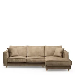 Chaise Longue Bank Rechts Kendall, Golden Beige