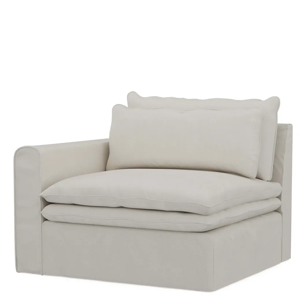 Continental Corner Left, Oxford Weave, Alaskan White.